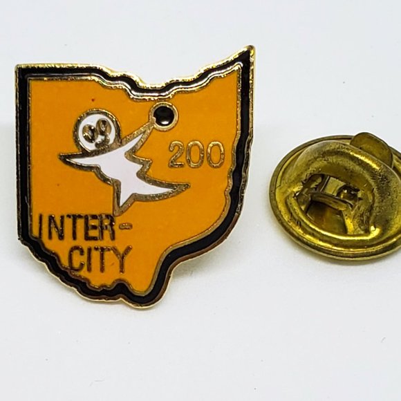 Ohio State Shape Intercity Bowling 200 Score GHOST Full Color Enamel Pin - Picture 3 of 5